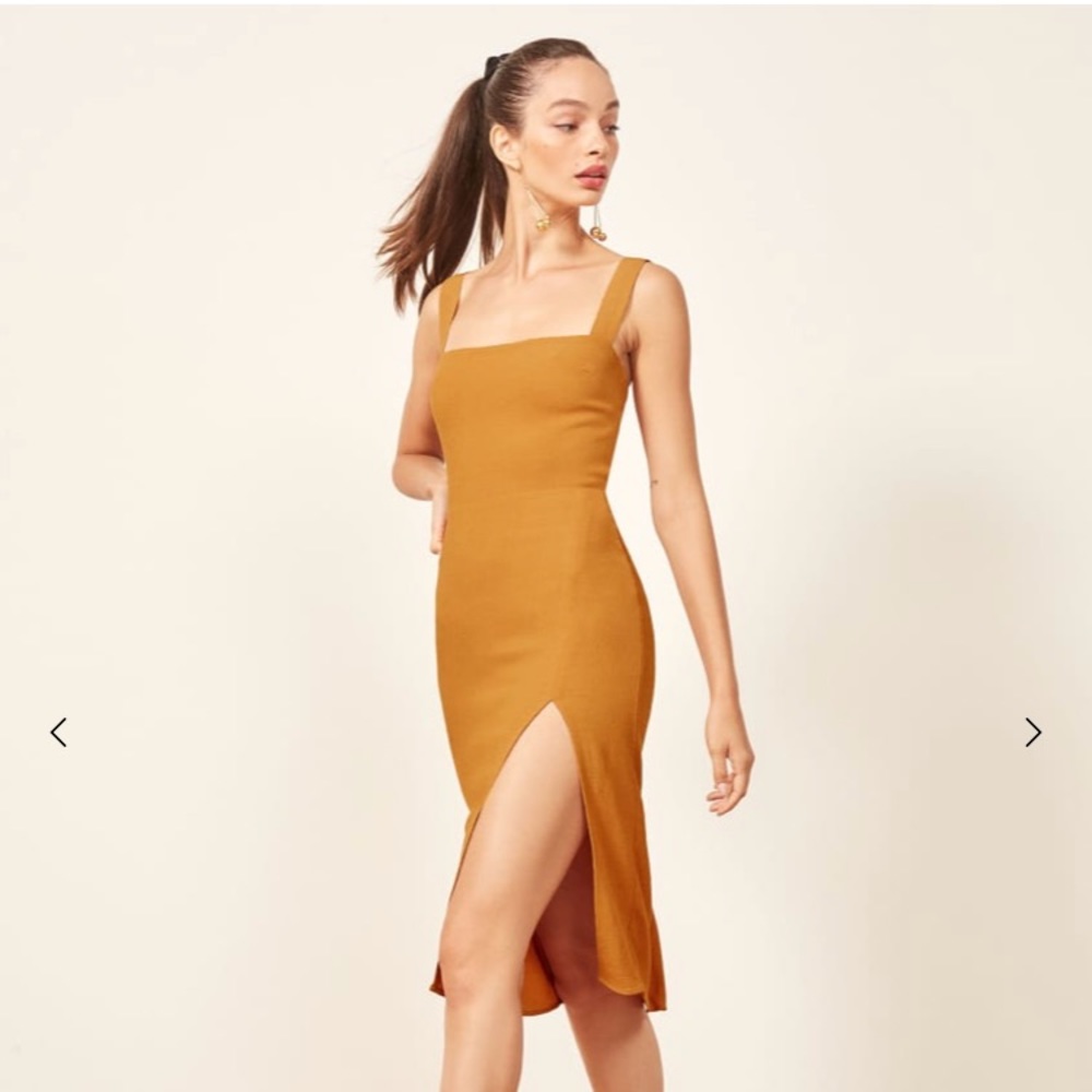 Reformation Christina Dress Yellow